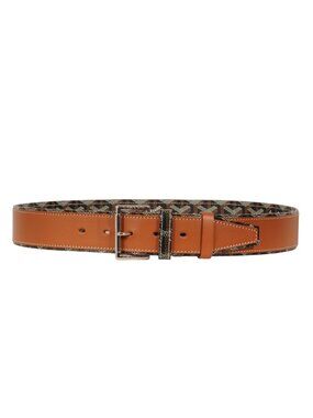Goyard Florida II Belt Size 90 29 30 31 Brown Goyardine Canvas Leather 5 Hole